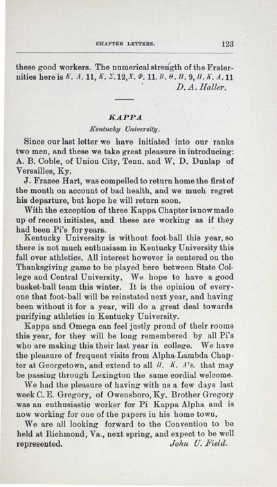 Kappa, December 1906